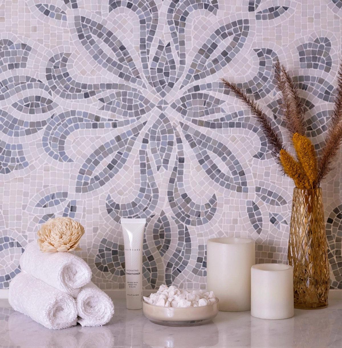 Bloom Fleur de Lis Inspired Mosaic Tile Pattern