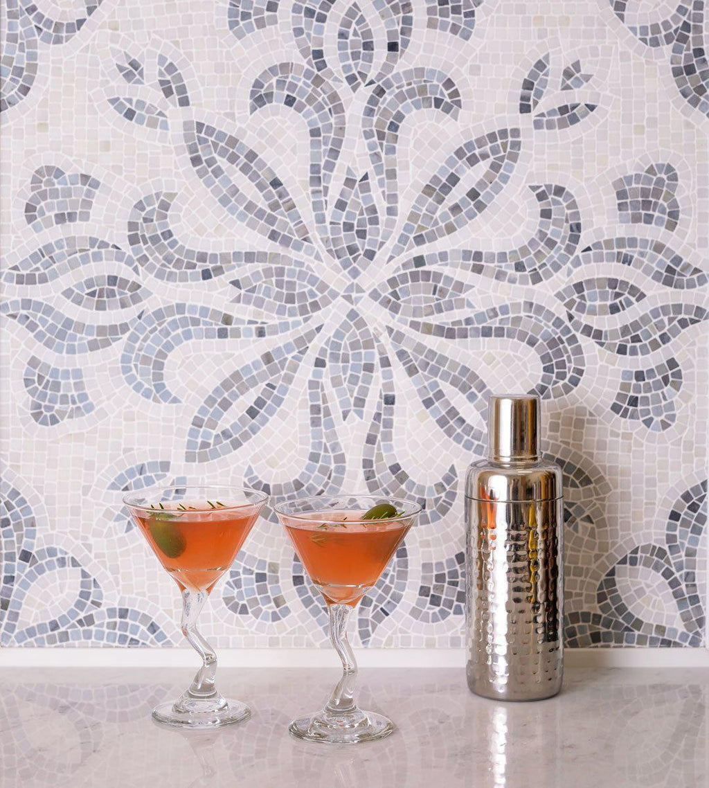 Bloom Micro Mosaic Tile for a Kitchen Backsplash