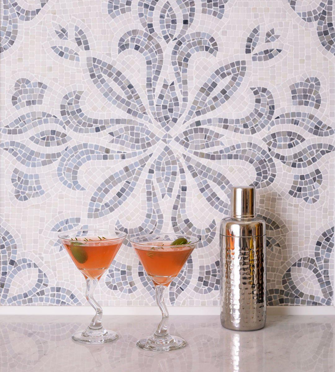 Bloom Micro Mosaic Tile for a Kitchen Backsplash