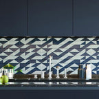 Modern Kitchen Backsplash with a Geometric Tile Pattern
