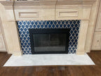 Blue Deco Fan Glass Mosaic Tile | Tile Club