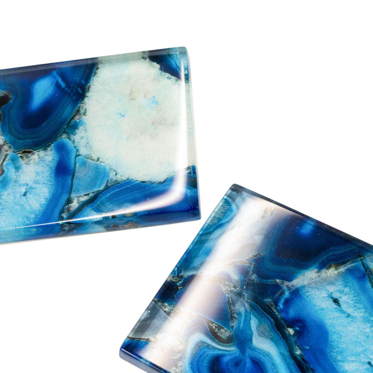 3" x 12" Blue Gemstone Agate Glass Tile | Tile Club