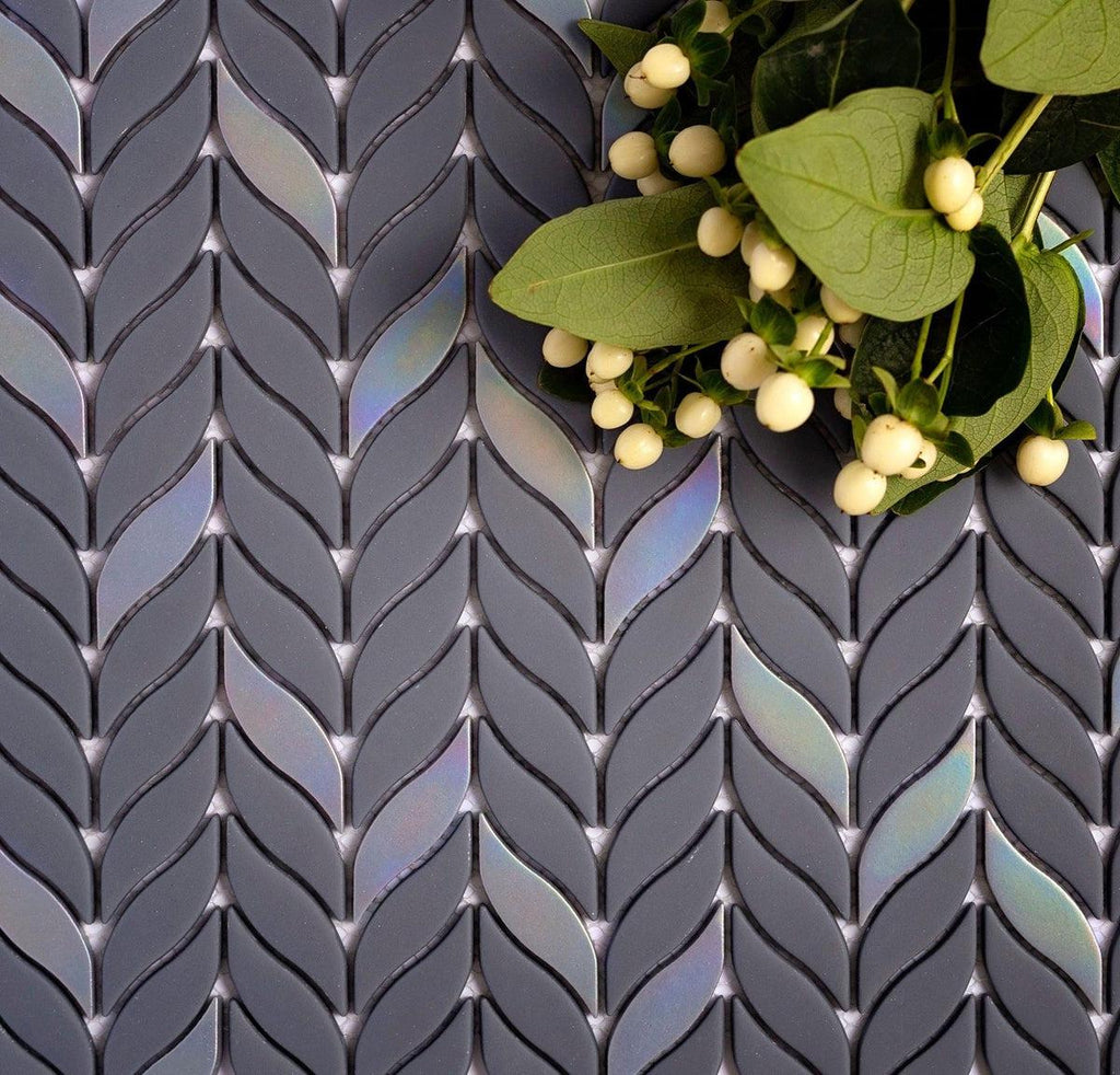 Blue Leaf Mosaic Tile