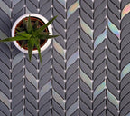 Blue Leaf Recycled Glass Mosaic Tile