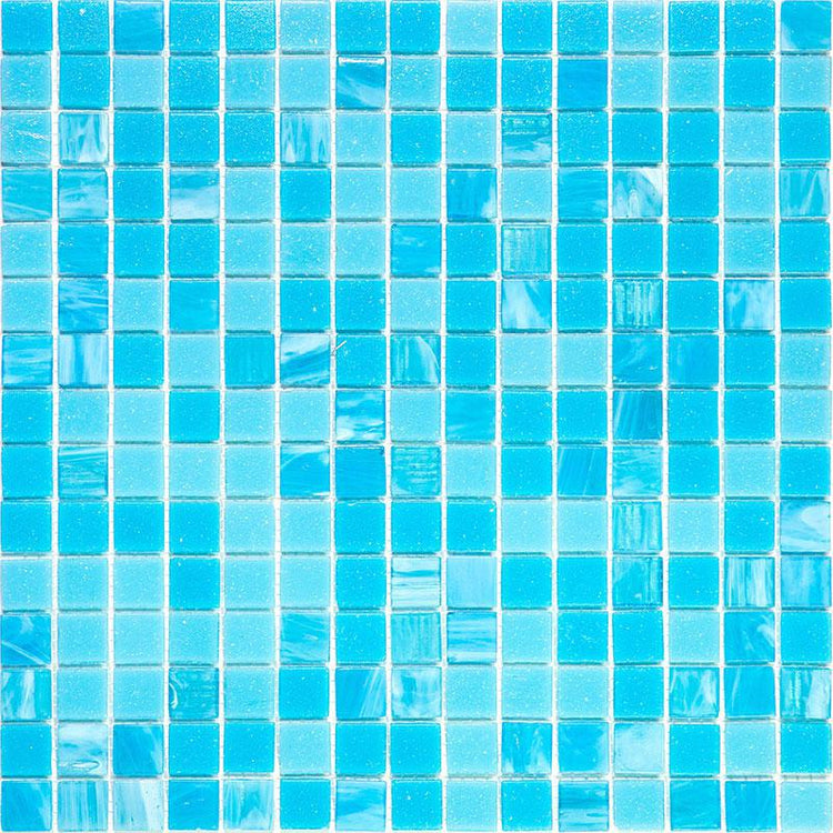 Blue Sky Mixed Squares Glass Tile Sample