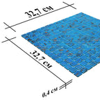 Blue and Golden Sparkles Squares Glass Pool Tile | Tile Club
