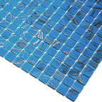 Blue and Golden Sparkles Squares Glass Pool Tile | Tile Club