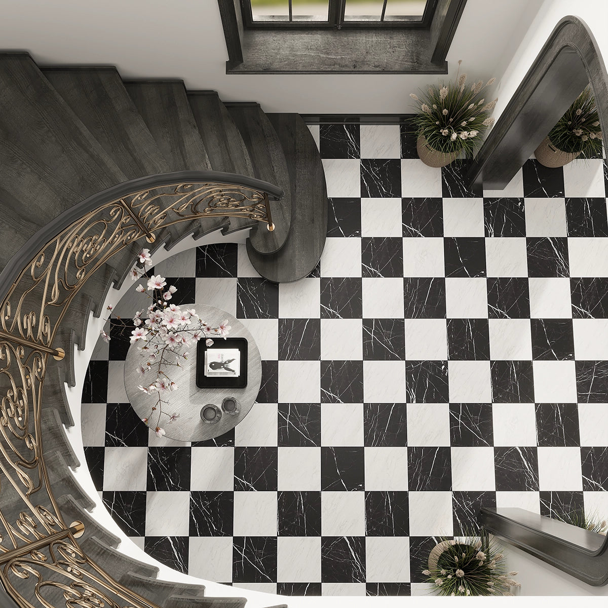 Boldara Nero Marble Look Porcelain Tile 12x12 | Tile Club