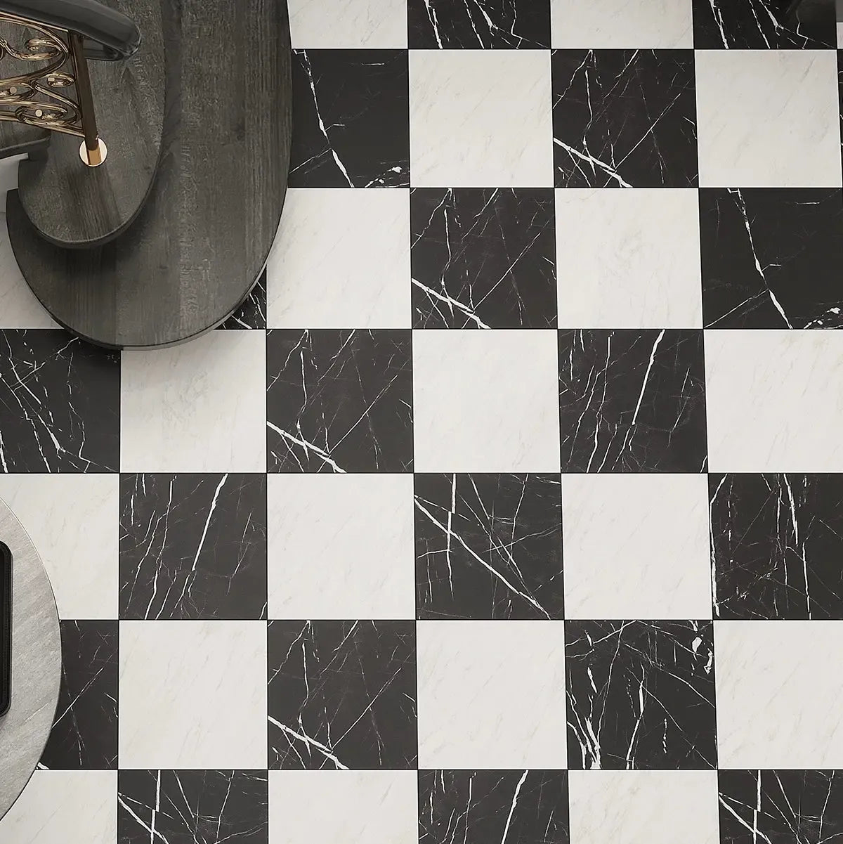 Boldara Nero Marble Look Porcelain Tile 12x12 | Tile Club