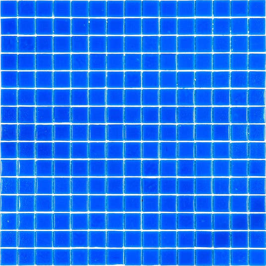 Bright Cobalt Blue Squares Glass Pool Tile Sample