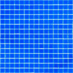 Bright Cobalt Blue Squares Glass Pool Tile Sample