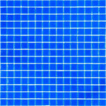Bright Cobalt Blue Squares Glass Pool Tile Sample