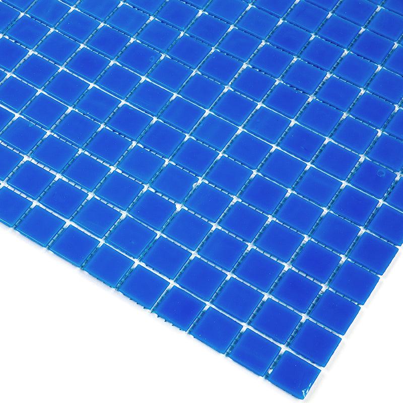 Bright Cobalt Blue Squares Glass Pool Tile | Tile Club