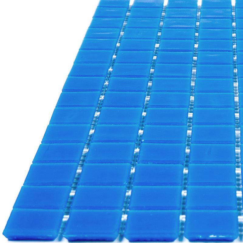 Bright Cobalt Blue Squares Glass Pool Tile | Tile Club
