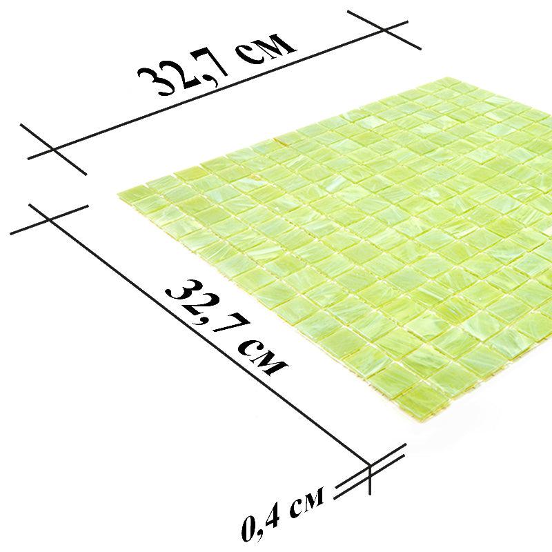 Bright Lime Mixed Squares Glass Pool Tile | Tile Club