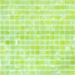 Bright Lime Mixed Squares Glass Pool Tile Sample