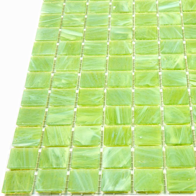 Bright Lime Mixed Squares Glass Pool Tile | Tile Club