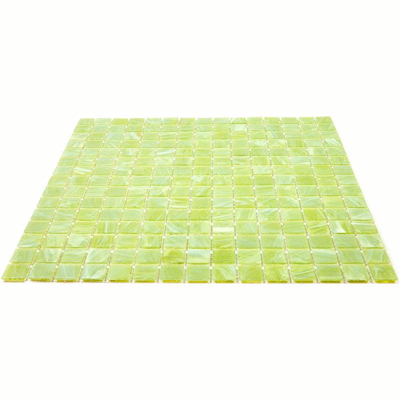 Bright Lime Mixed Squares Glass Pool Tile | Tile Club