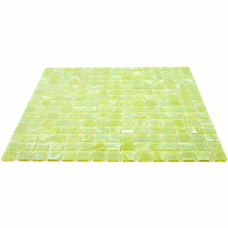 Bright Lime Mixed Squares Glass Pool Tile | Tile Club