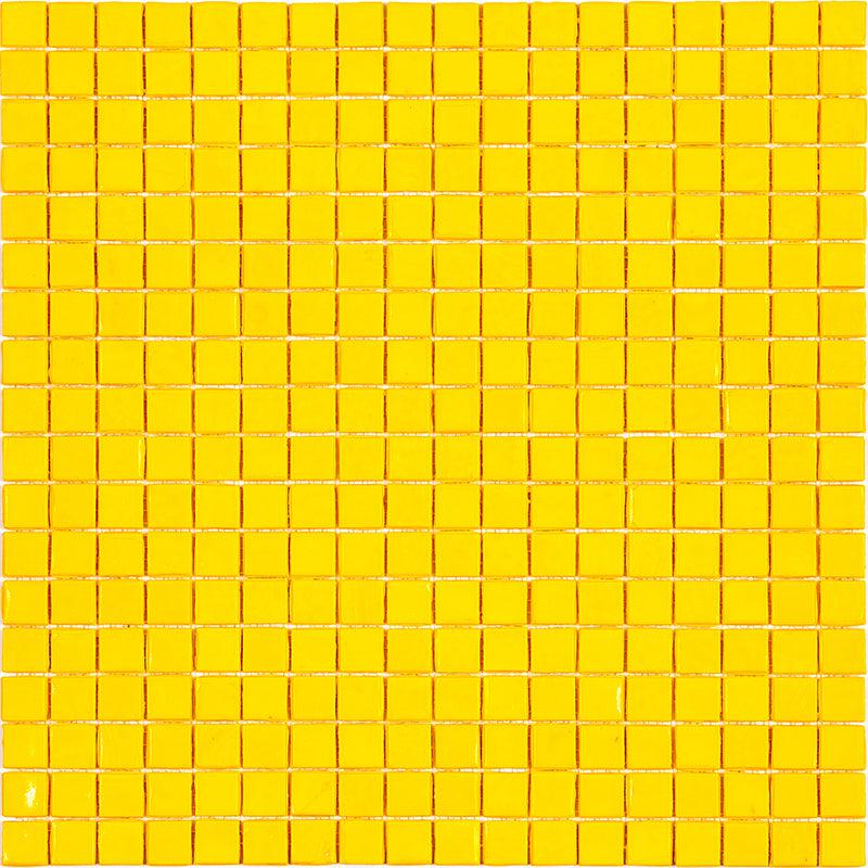 Bright Mustard Yellow Squares Glass Pool Tile