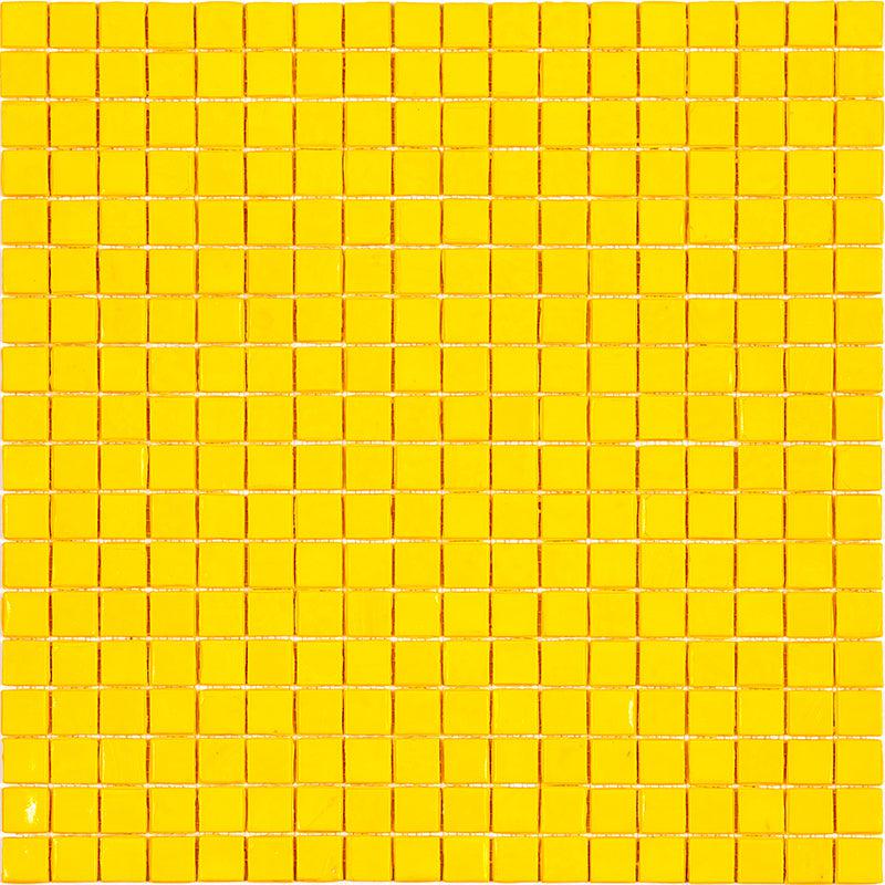 Bright Mustard Yellow Squares Glass Pool Tile