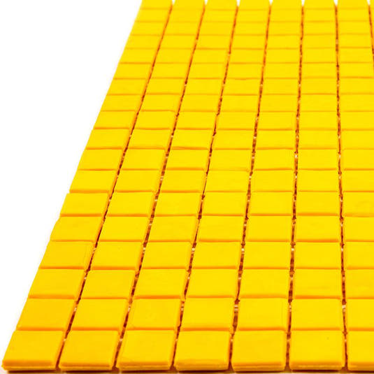 Bright Mustard Yellow Squares Glass Pool Tile | Tile Club