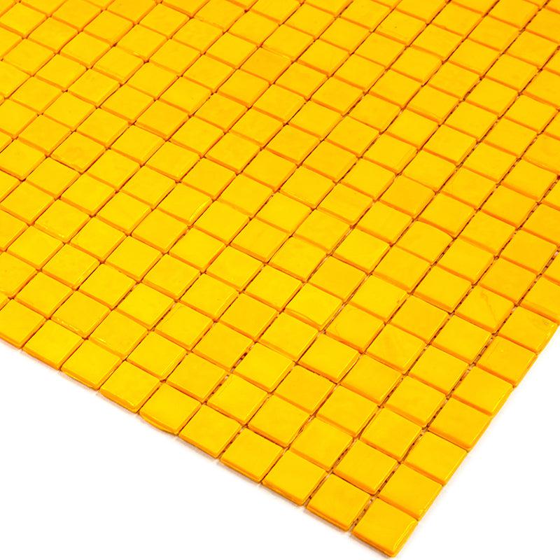Bright Mustard Yellow Squares Glass Pool Tile | Tile Club