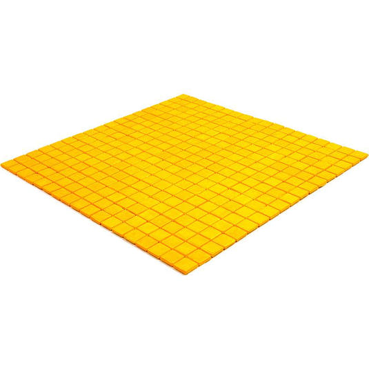 Bright Mustard Yellow Squares Glass Pool Tile | Tile Club