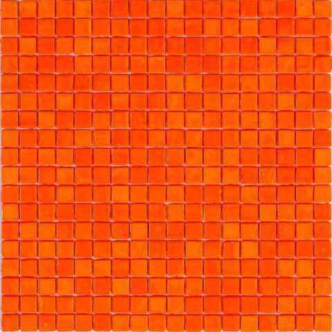 Bright Orange Squares Glass Pool Tile