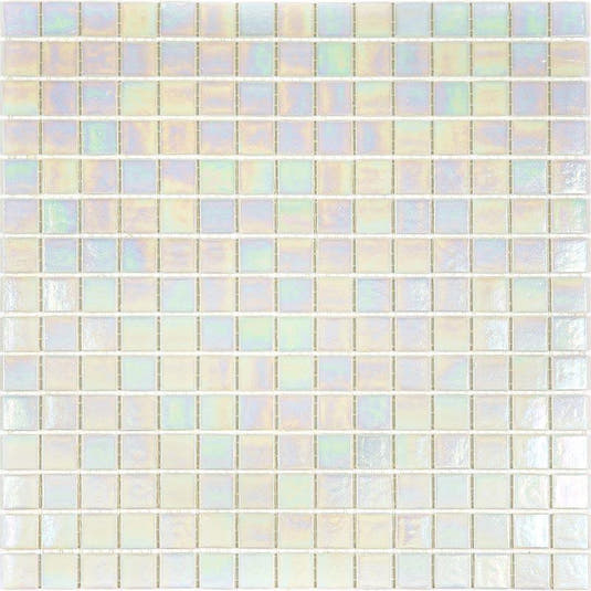 Bright Pearl Squares Glass Pool Tile Sample