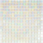 Bright Pearl Glossy Squares Glass Pool Tile