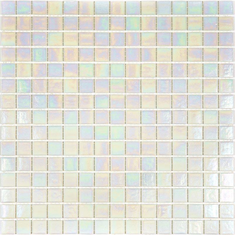 Bright Pearl Glossy Squares Glass Pool Tile