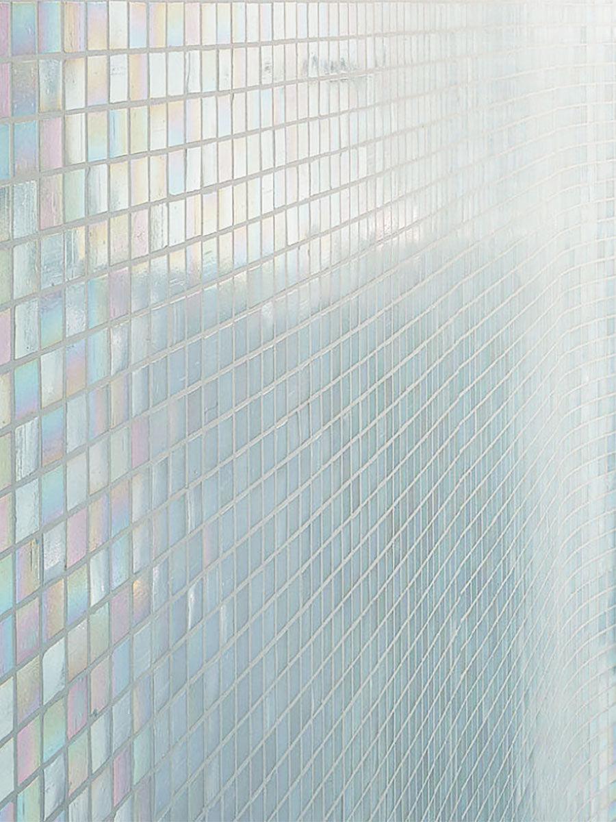 Bright Pearl Glossy Squares Glass Wall Tile