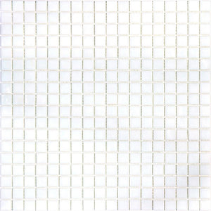 Bright White Squares Glass Pool Tile Sample