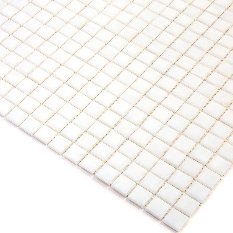 Bright White Squares Glass Pool Tile | Tile Club