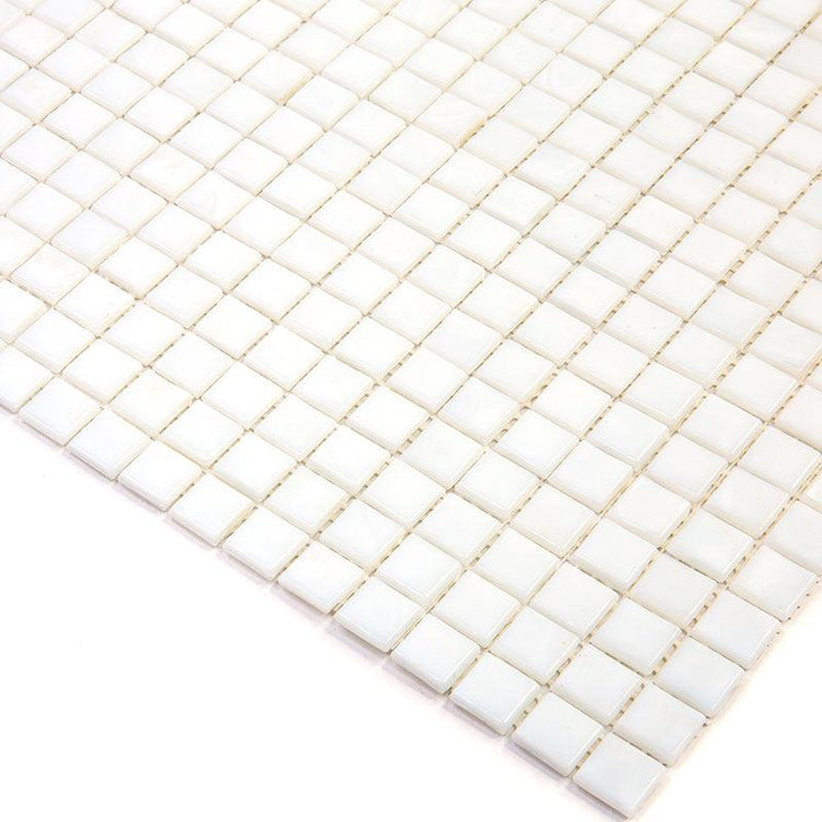 Bright White Squares Glass Pool Tile | Tile Club