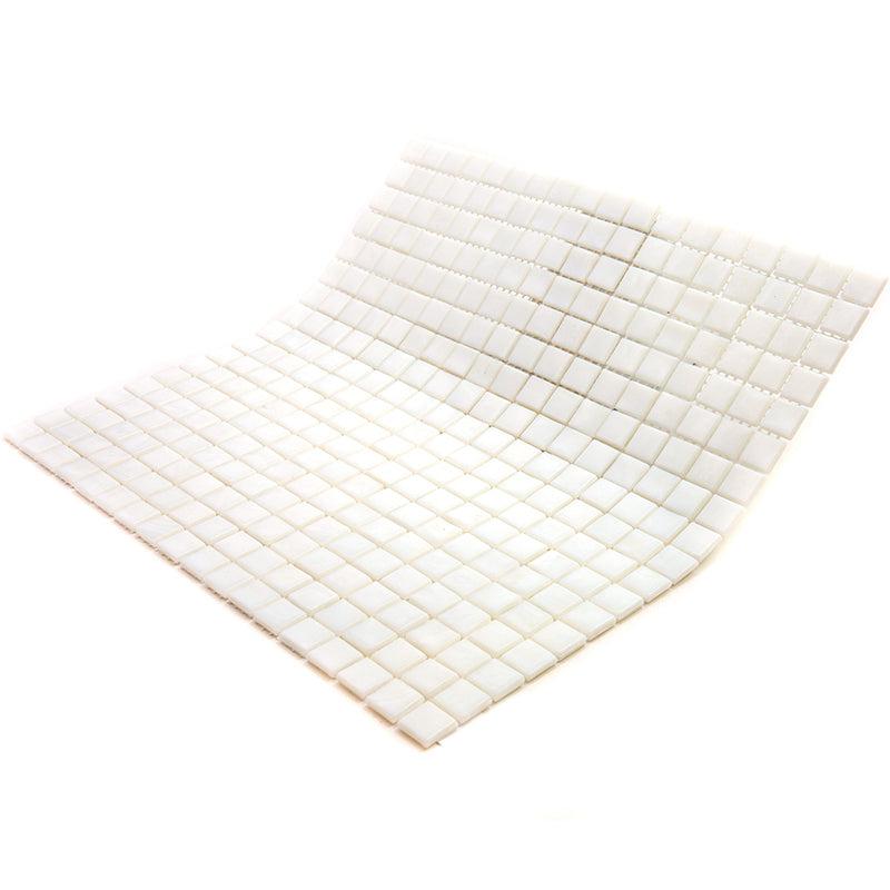 Bright White Squares Glass Pool Tile | Tile Club