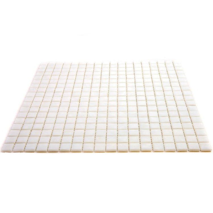 Bright White Squares Glass Pool Tile | Tile Club