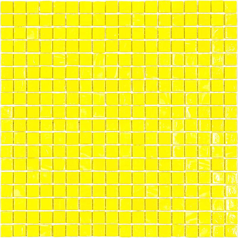Bright Yellow Squares Glass Pool Tile