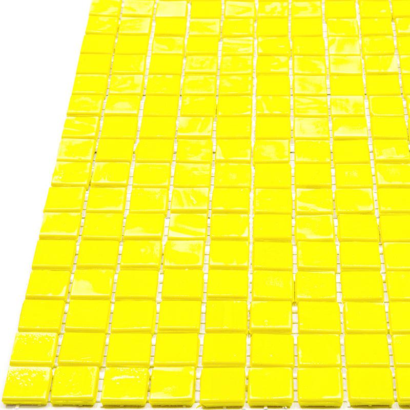 Bright Yellow Squares Glass Pool Tile | Tile Club