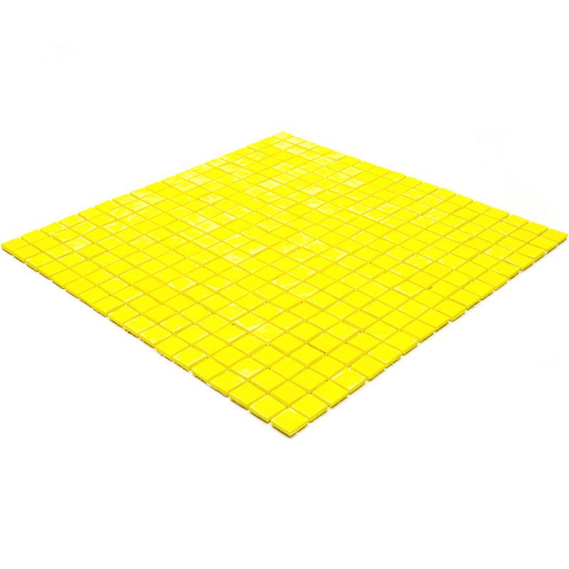 Bright Yellow Squares Glass Pool Tile | Tile Club