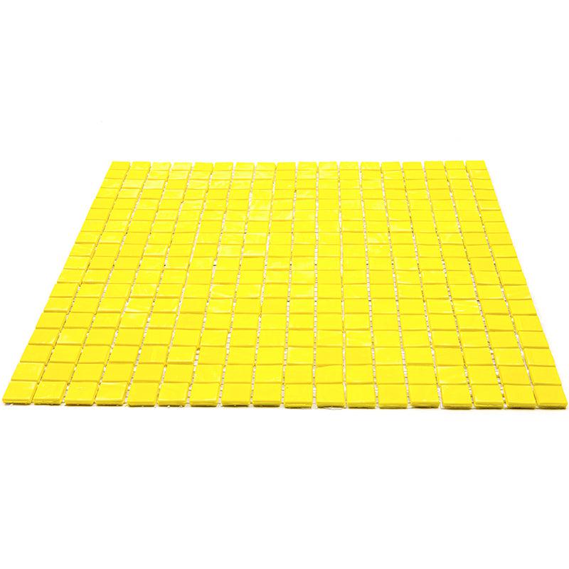 Bright Yellow Squares Glass Pool Tile
