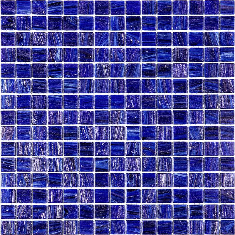 Brushed Navy Blue Squares Glass Pool Tile | Tile Club