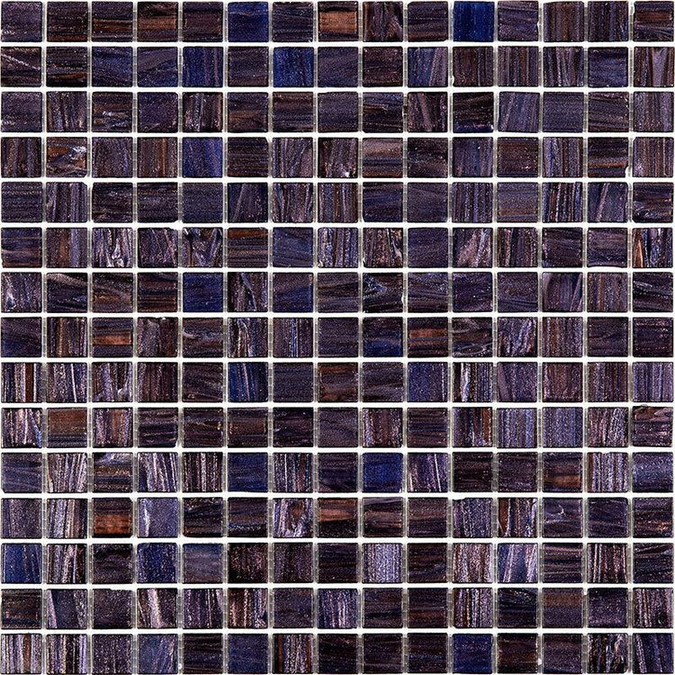 Brushed Plum Squares Glass Pool Tile Sample