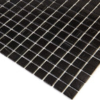 Brushed Black Squares Glass Pool Tile | Tile Club