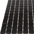 Brushed Black Squares Glass Pool Tile | Tile Club