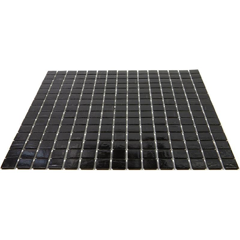 Brushed Black Squares Glass Pool Tile