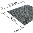 Brushed Black & Blue Mixed Squares Glass Pool Tile | Tile Club