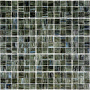 Brushed Black & Blue Mixed Squares Glass Pool Tile