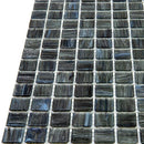 Brushed Black & Blue Mixed Squares Glass Pool Tile | Tile Club